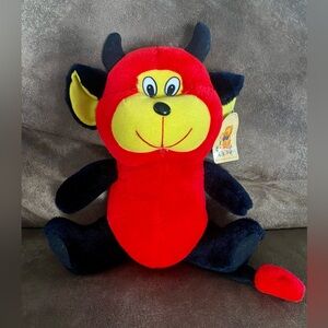 RARE Vintage 1990s with tag Yes Club Aurora 13” red devil plush stuffed animal